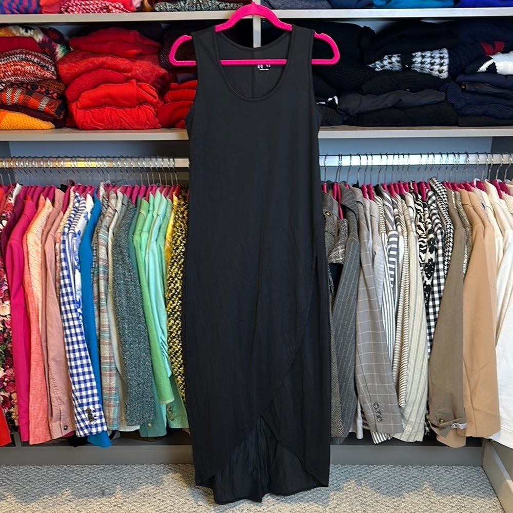 Lisa Rinna Collection black sleeveless cross over hem maxi dress size XXS